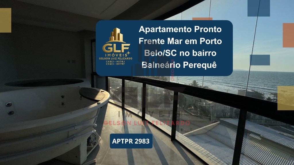 Apartamento Pronto Frente Mar em Porto Belo/SC no bairro Balneário Perequê, 4 suítes sendo 01 master e 3 Vagas de garagem. Bem localizado. Investir