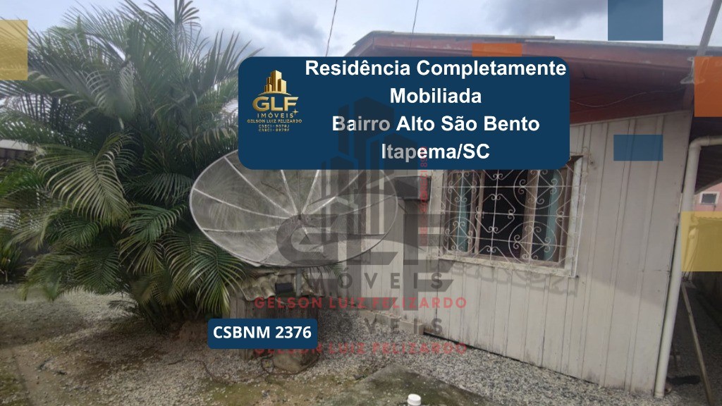 Residência completamente mobiliada no Bairro Alto São Bento, localizada na cidade de Itapema/SC. 2 KM do Mar, 3 quartos e 2 vagas de garagem