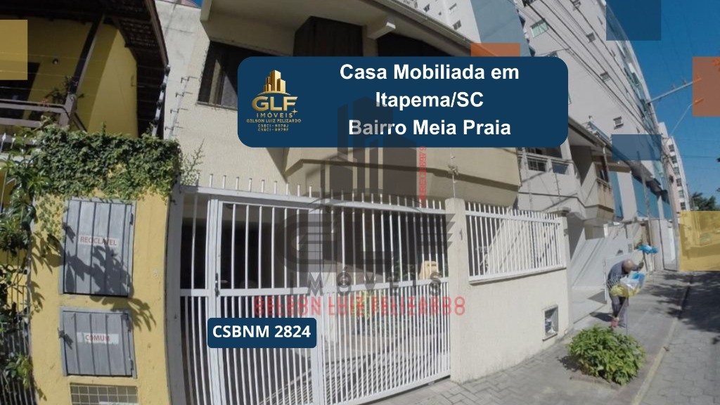 Casa Mobiliada em Itapema/SC, no bairro Meia Praia. Com 3 Dormitórios e 100m². Bem localizada a 300m do mar