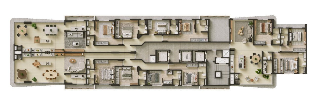 Apto em Construção em Porto Belo, com 135m² área privativa, sendo 3 suítes, 2 vagas de garagem, área de lazer completa
