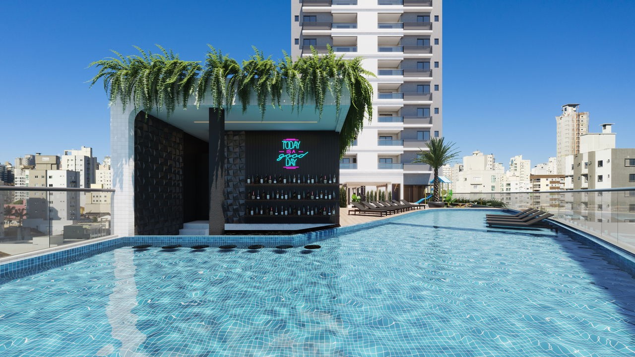 Apto em Construção em Itapema/SC bairro Meia Praia com 104m² área privativa, sendo 3 suítes, 2 vagas de garagem, área de lazer completa