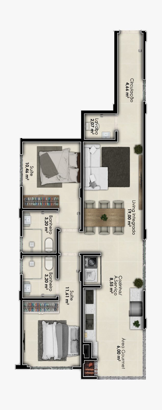 Apto em Construção em Porto Belo, com 208m² área privativa sendo, 3 suíte, 2 vagas de garagem, área de lazer completa