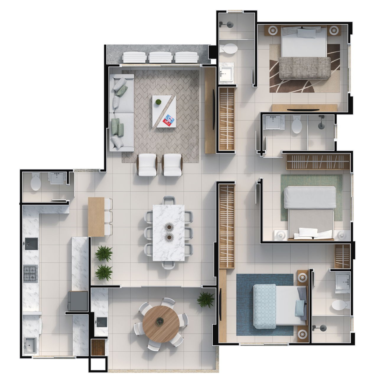 Apto Pronto de luxo na cidade de Balneário Camboriú/SC, no bairro Pioneiros, com 3 Suítes e 3 Vagas de Garagem. Localização Privilegiada. 210m do mar