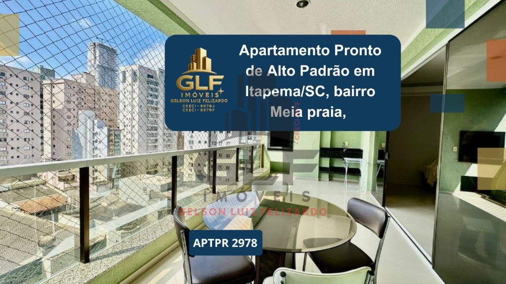 Apartamento Pronto de Alto Padrão em Itapema/SC, bairro Meia praia, com 4Suítes e Vaga Dupla de Garagem. 224m². Localização Privilegiada a 200m do mar