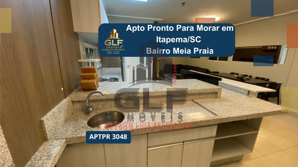 Apto Pronto Para morar em Itapema/SC bairro Meia Praia, com 107m² área privativa, sendo 3 dormitório e 1 suíte, 2 vagas de garagem lado a lado