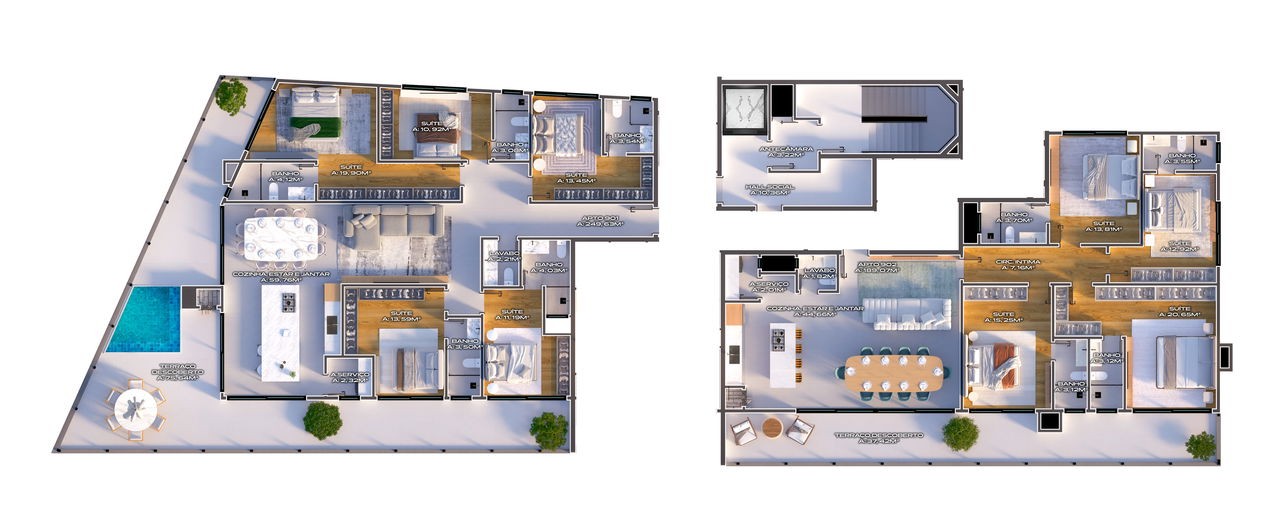 Apartamento em Construção em Bombinhas/SC com 84,00m² área privativa sendo 2 suítes, 2 vaga de garagem