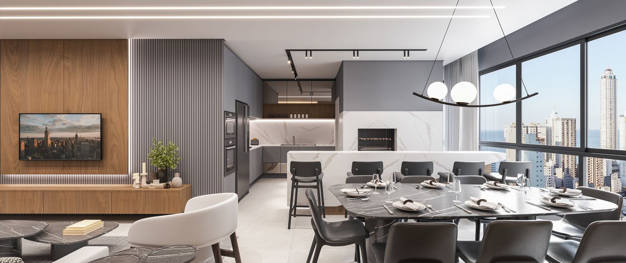Apartamento em Construção em Balneário Camboriú, com 126,59m² área privativa, sendo com área de lazer completa