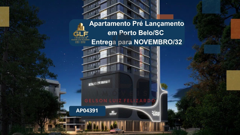 Aparamento Pré lançamento em Perequê Porto Belo/SC com m² área privativa sendo 3 suítes, 2 vagas de garagem área de lazer completa