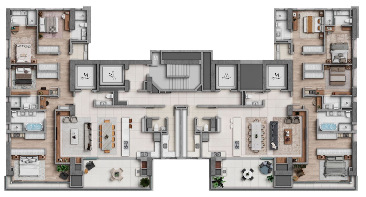 Apartamento de luxo em Construção à venda no Centro de Balneário Camboriú-SC: 4 quartos, 4 suítes, 1 banheiro, 3 vagas, 177,78 m².