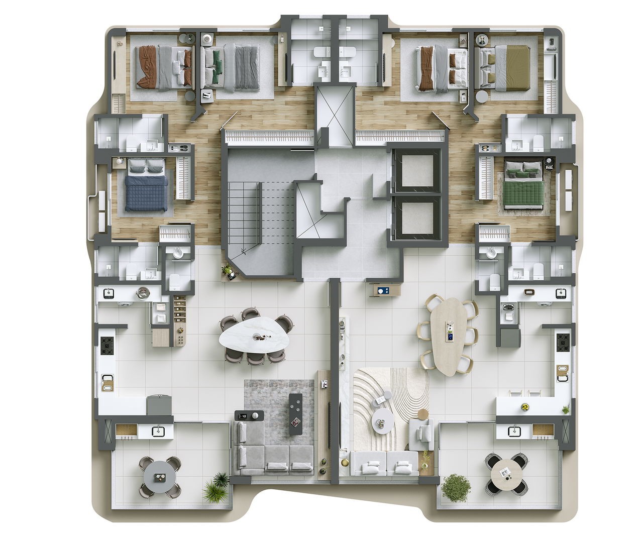 Apartamento em Construção em Itapema/SC com 140m² área privativa, sendo 3 suítes, 2 vagas de garagem, área de lazer completa