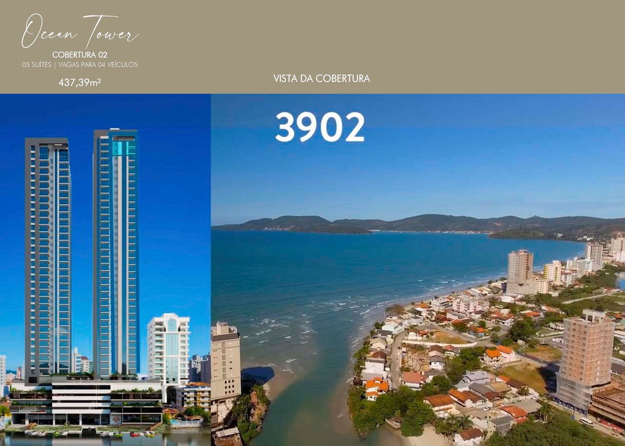 Apartamento Em Construção em Itapema/SC, no bairro Meia Praia, com 262m² de área total, 3 suítes e 3 vagas de garagem, Lazer Completo. A 300m do mar