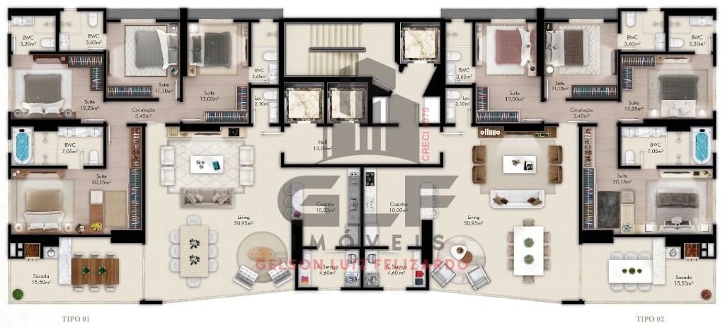 Apartamento de luxo pronto à venda em Itapema-SC, Castelo Branco: 4 quartos, 4 suítes, 5 banheiros, 3 vagas de garagem, 183,15 m².