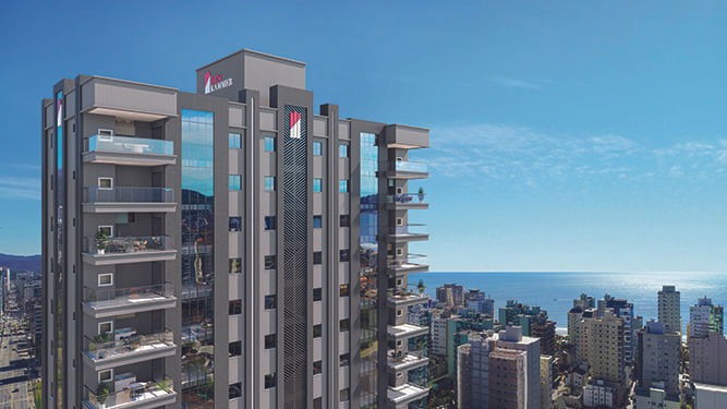 Apartamento em Construção em Itapema/SC no bairro Meia Praia, 4 Suítes e 3 Vagas de garagem, com Lazer Completo, a 400m do mar. Bem Localizado.