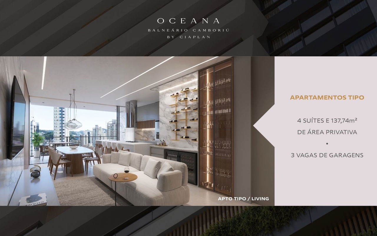 Apartamento em Construção em Balneário Camboriú/SC com 177,74m² área privativa, com área de lazer completa não perca essa oportunidade