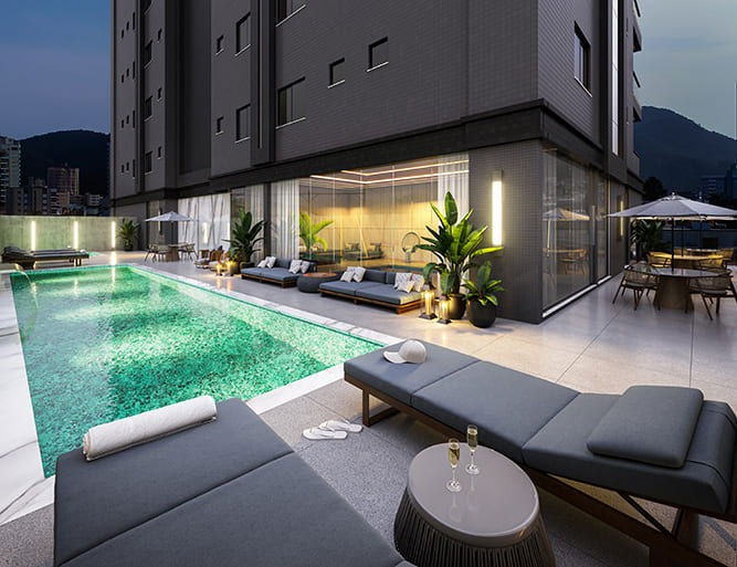 Apartamento em Construção em Itapema/SC no bairro Meia Praia, 4 Suítes e 3 Vagas de garagem, com Lazer Completo, a 400m do mar. Bem Localizado.