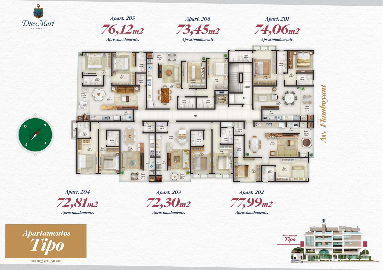 Apartamento Pronto à venda em Bombinhas-SC, Mariscal: 1 quarto, 1 suíte, 1 banheiro, 1 vaga, 72,71 m² de área!