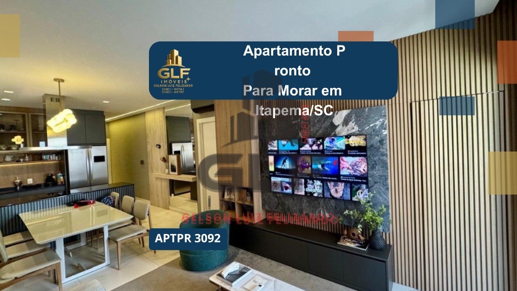 Apartamento Pronto em Itapema/SC com 134,79m² área privativa sendo 3 suítes 4 vaga de garagem, área de lazer