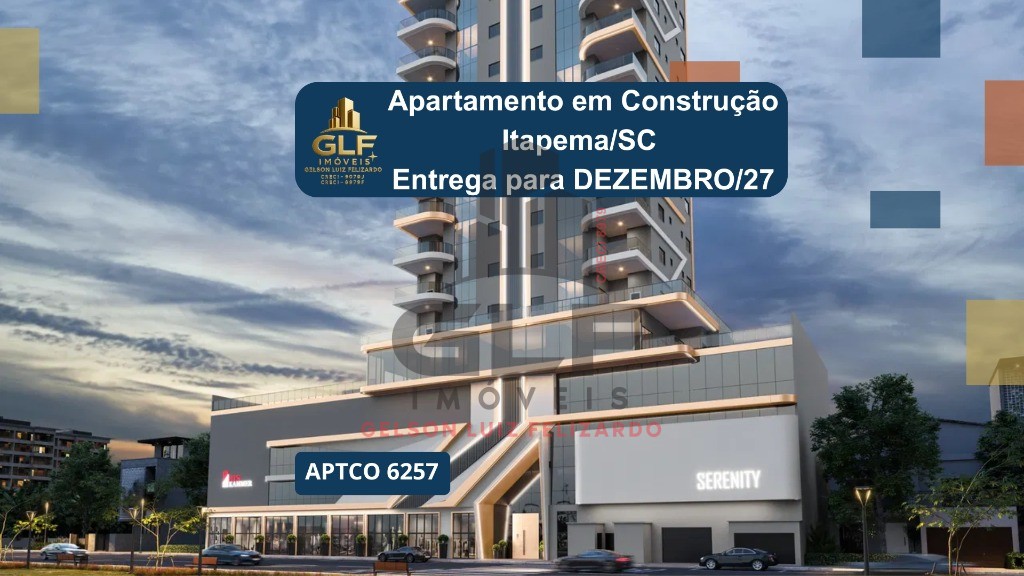 Apartamento em Construção em Itapema/SC, na Meia Praia, com 130m², 3 Suítes e 2 Vagas de Garagem, a 500m do mar, com LAzer Completo. Investimento!