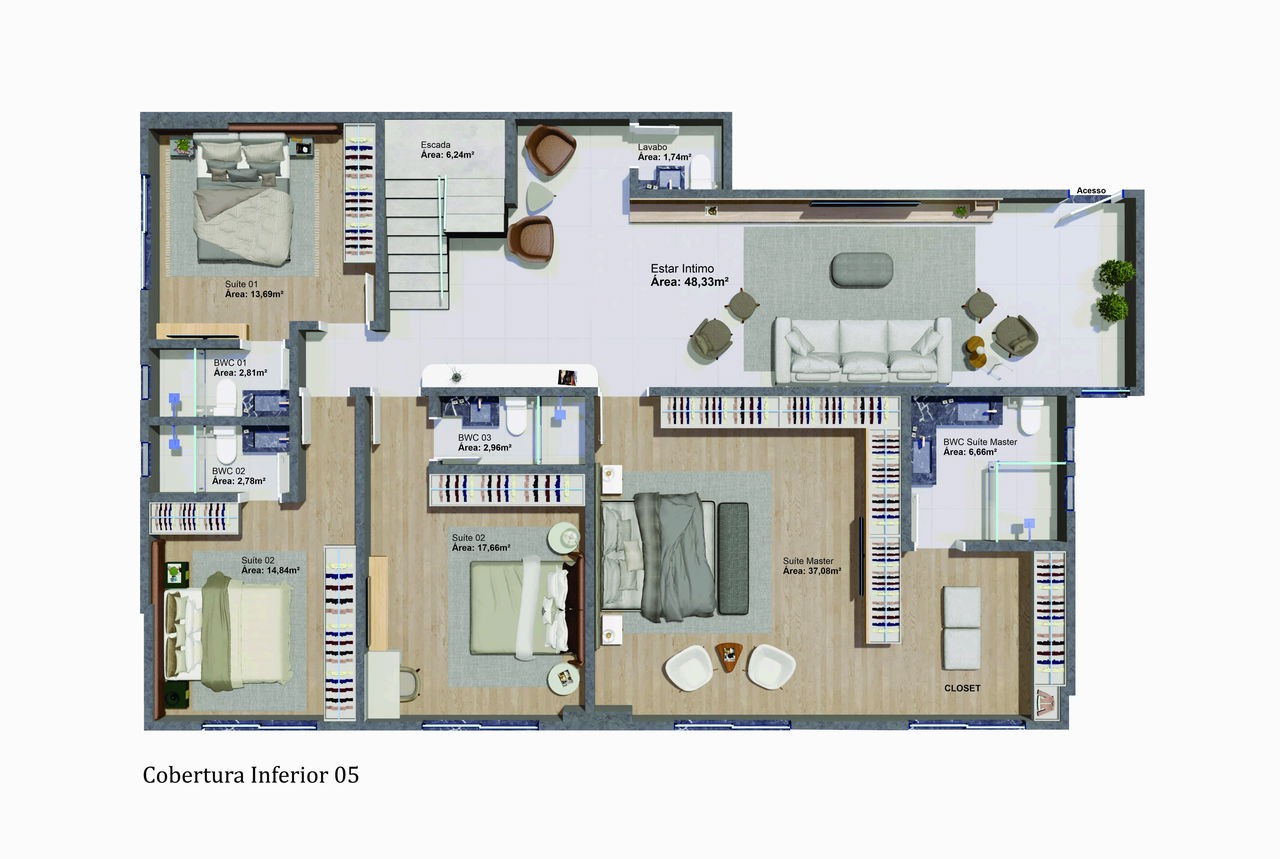 Apartamento de luxo Pronto à venda em Balneário Camboriú-SC, Centro: 3 quartos, 3 suítes, 4 banheiros, 3 vagas, 240m². Venha conferir!