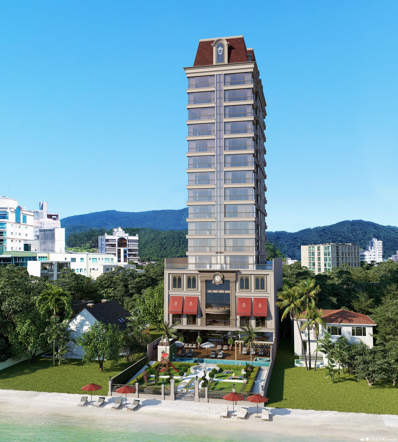 Apartamento em Construção em Itapema/SC com 185,70m² área privativa sendo 4 suítes, 3 vagas de garagem área de lazer completa