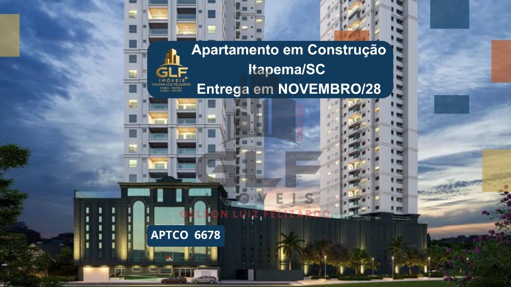 Apartamento em Construção à venda na Meia Praia: 3 quartos, 1 suíte, 1 banheiro, 100,88 m² em Itapema-SC.