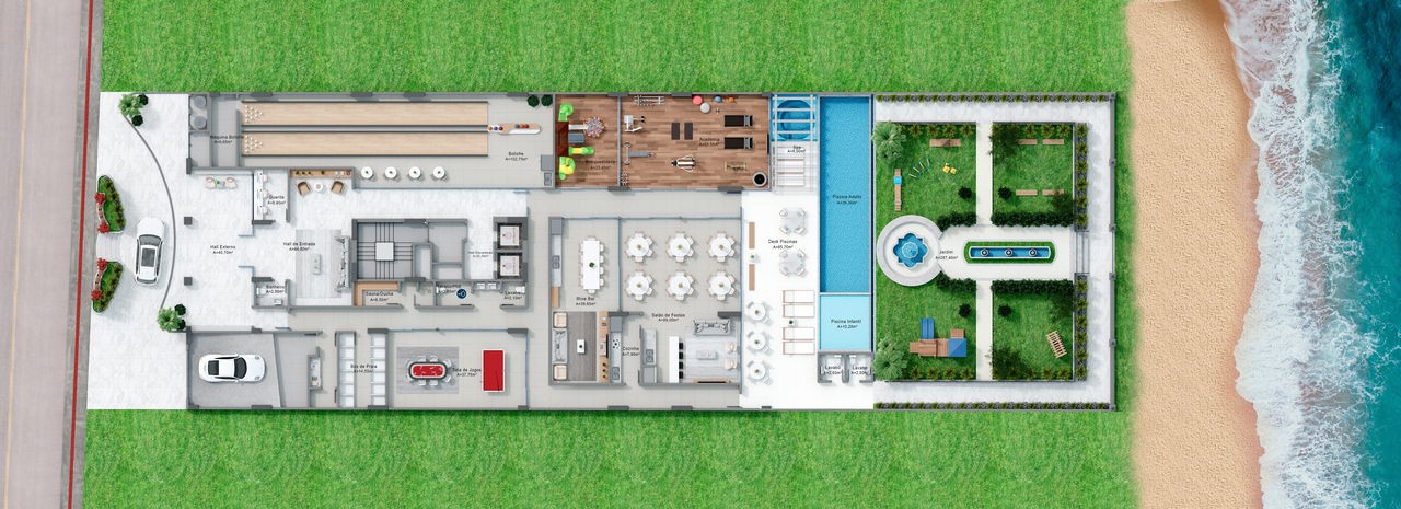 Apartamento em Construção em Itapema/SC com 185,70m² área privativa sendo 4 suítes, 3 vagas de garagem área de lazer completa