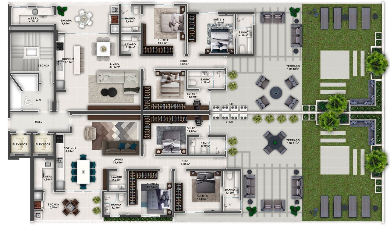 Apartamento Novo e Pronto Para Morar em Itapema/SC na Meia Praia, com 117m², 3 Suítes e 3 Vagas de Garagem, com Lazer Completo. Localização Privilegi