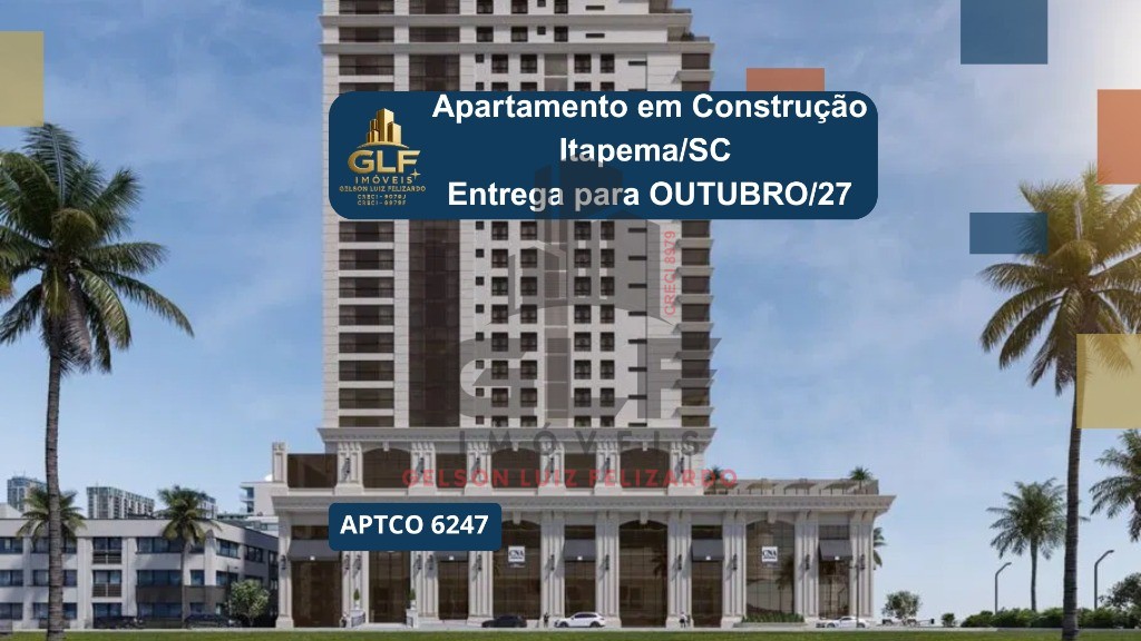 Apartamento em Construção na cidade de Itapema/SC na Meia Praia, com 252m², 4 suítes e 3 vagas de garagem. Localização privilegiada a penas 50m do mar