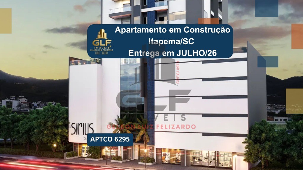 Apartamento em Construção em Itapema/SC, no bairro Meia Praia, 100m² com 2 suítes e 2 vagas de garagem. Ótima localização a 550m do mar