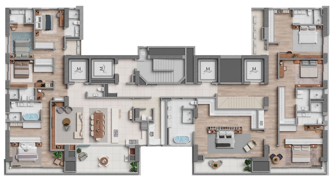 Apartamento de Luxo em Construção à Venda no Centro de Balneário Camboriú-SC: 4 Quartos, 4 Suítes, 5 Banheiros, 3 Vagas de Garagem, 171,66 m² de Área.