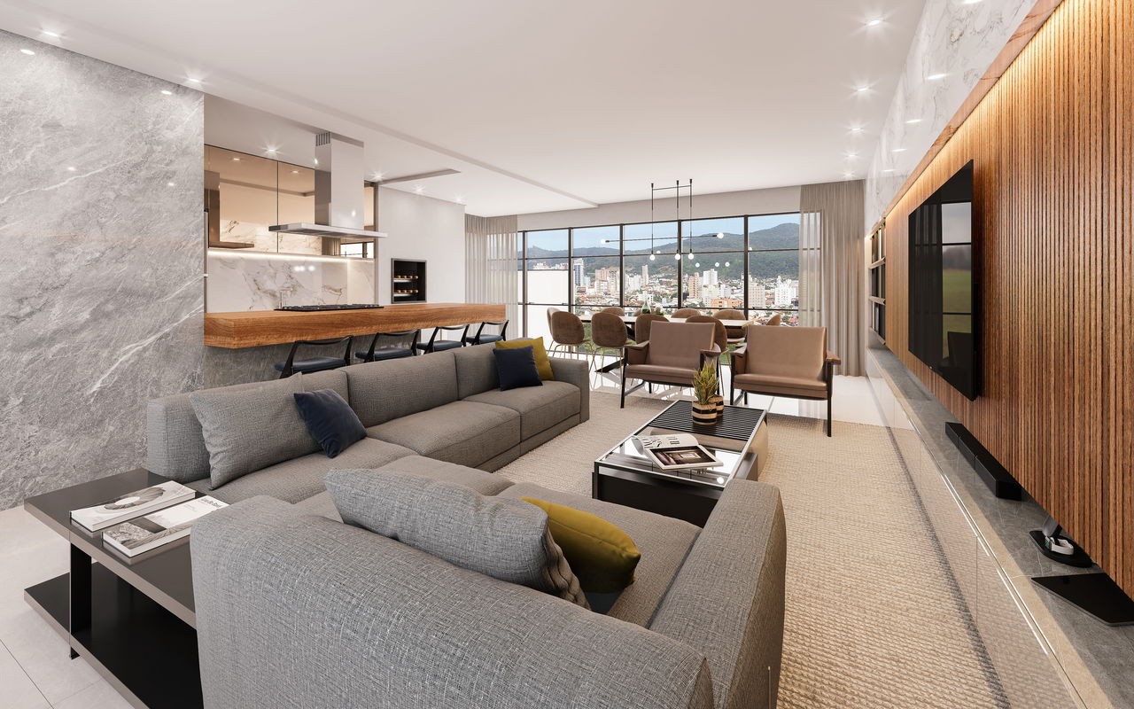 Apartamento em Construção em Porto Belo/SC com 126,61m² área privativa sendo 3 suítes, 2 vagas de garagem, área de lazer completa