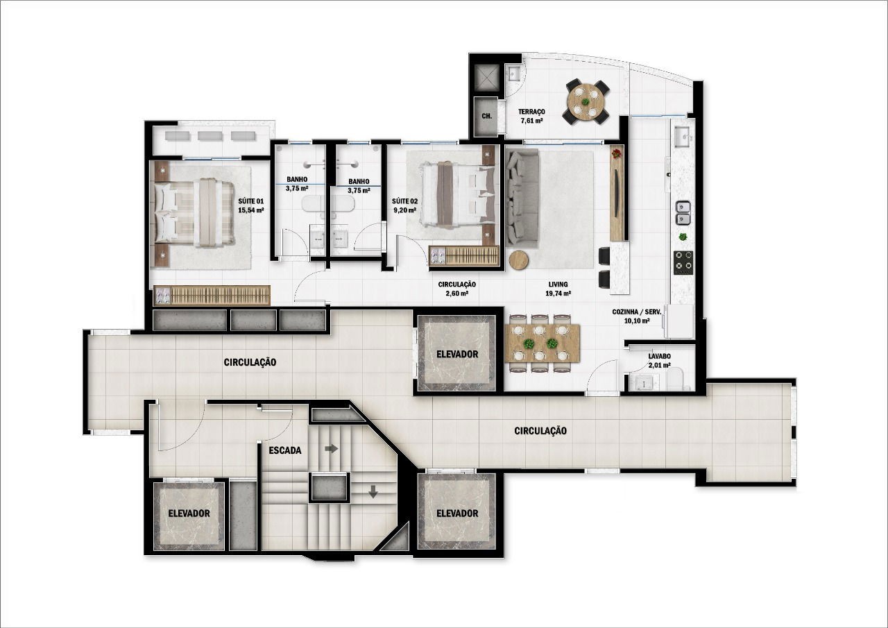 Apartamento Pronto em Itajaí/SC, com 123,28m² área privativa, não perca essa oportunidade