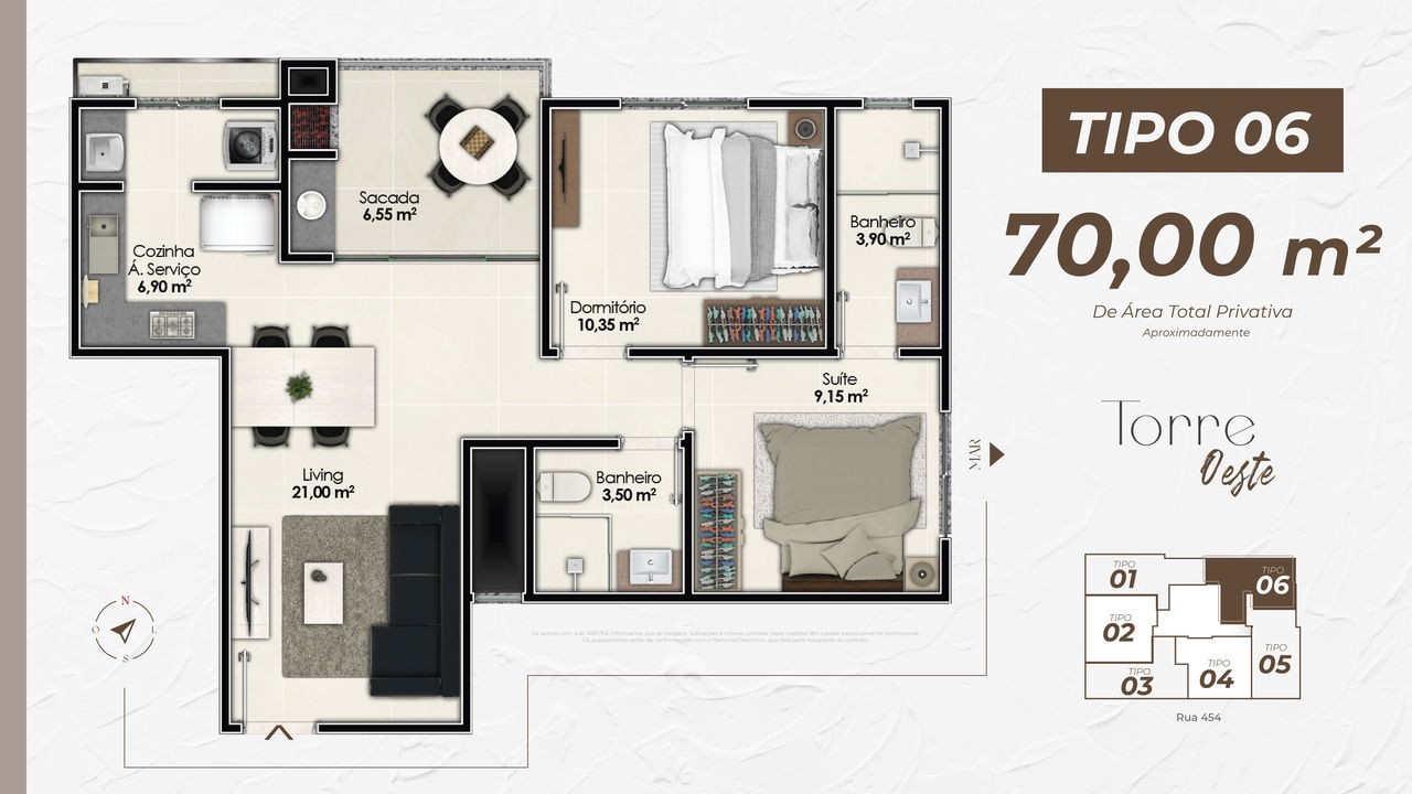 Apartamento à venda em Itapema-SC, Jardim Praia Mar: 2 quartos, 1 suíte, 1 banheiro, 1 vaga de garagem, 61,60 m² de área.