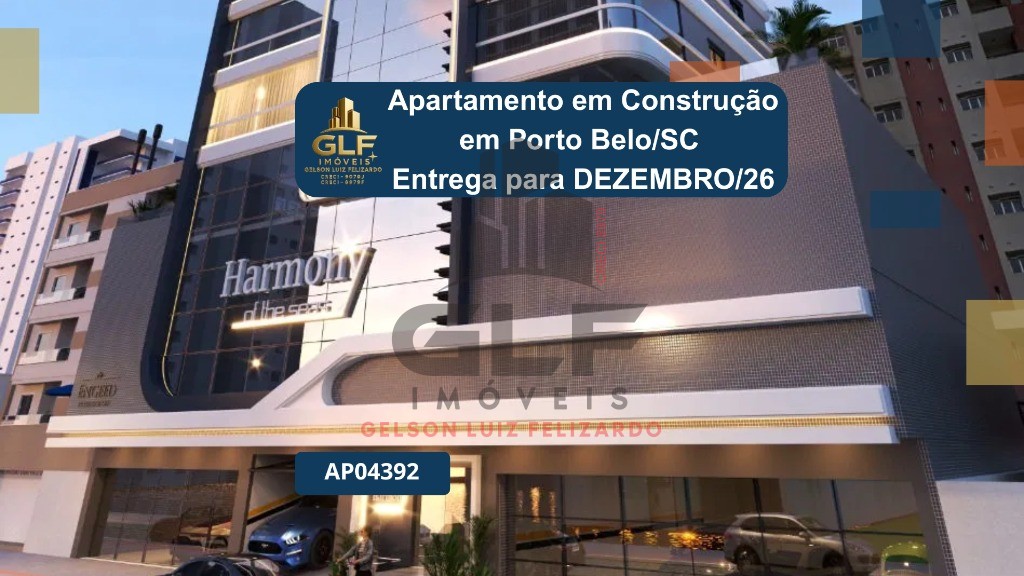 Apartamento em Construção em Porto Belo/SC com 106m² área privativa sendo 3 suítes, 2 vagas de garagem, lazer completo