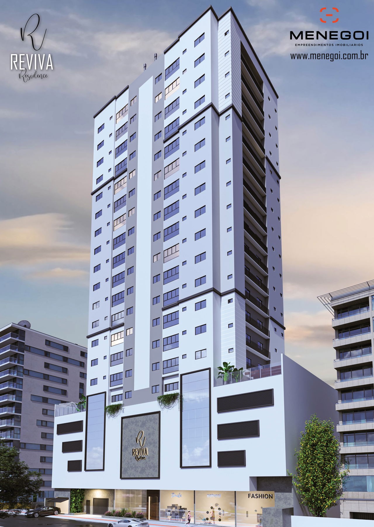 Apartamento em Construção em Itapema/SC com 69,62m² área privativa sendo 2 suítes, 1 vaga de garagem