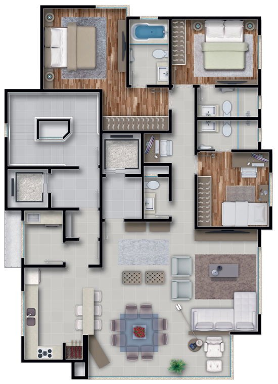Apartamento de Luxo Pronto no Centro de Balneário Camboriú-SC: 3 suítes, 4 banheiros, 3 vagas de garagem, 145,82m² de área.