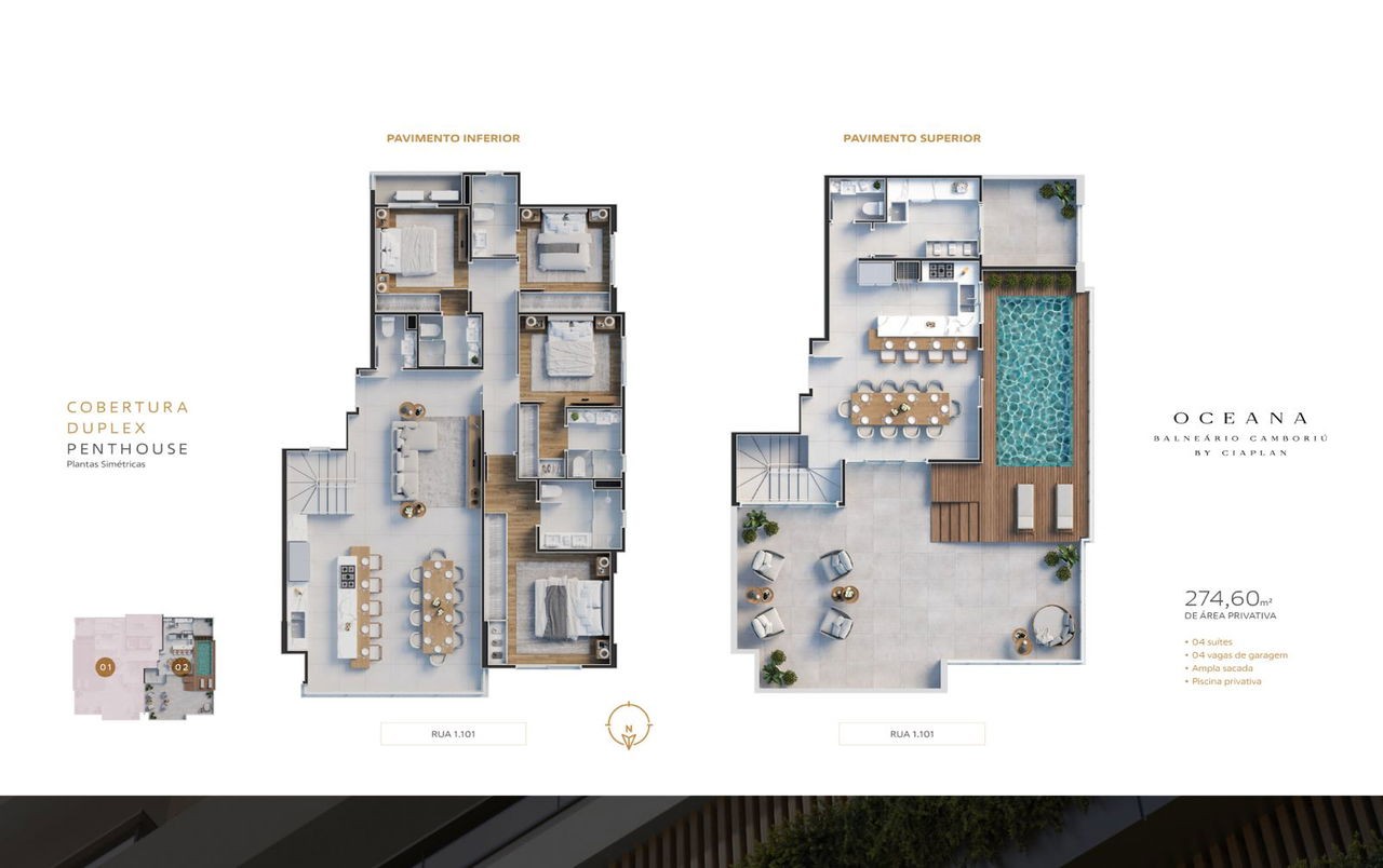 Apartamento em Construção em Balneário Camboriú, com 137,74m² área privativa, sendo área de lazer completa
