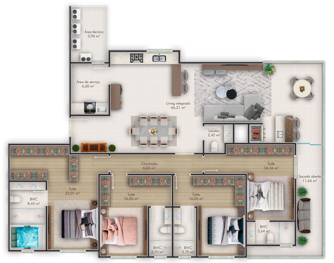 Apartamento em Cosntrução na cidade de Itapema/SC, bairro Meia Praia, com 206m², 4 suítes e 3 vagas de garagem. Localização privilegiada a 400m do mar