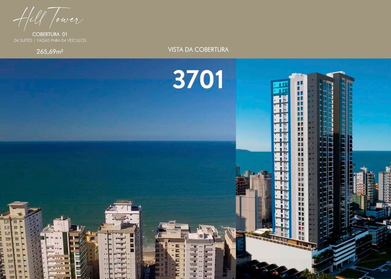 Apartamento em Construção em Itapema/SC na Meia Praia, com 262m² de área total e 3 Suítes, a 260m do mar. Lazer Completo. Ótimo Investimento.