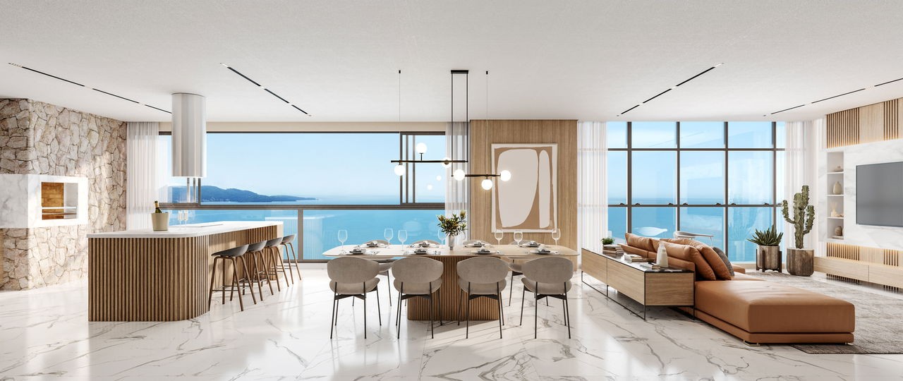 Apartamento de luxo em Construção na Meia Praia: 4 quartos, 4 suítes, 4 banheiros, 2 vagas de garagem, 202m² de área em Itapema-SC.