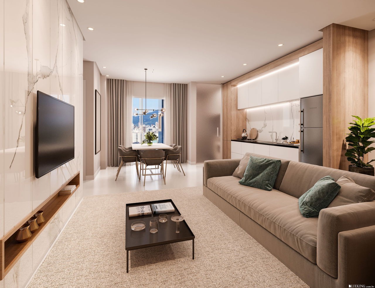 Apartamento em Construção em Itapema/SC, no bairro Meia Praia, 100m² com 2 suítes e 2 vagas de garagem. Ótima localização a 550m do mar