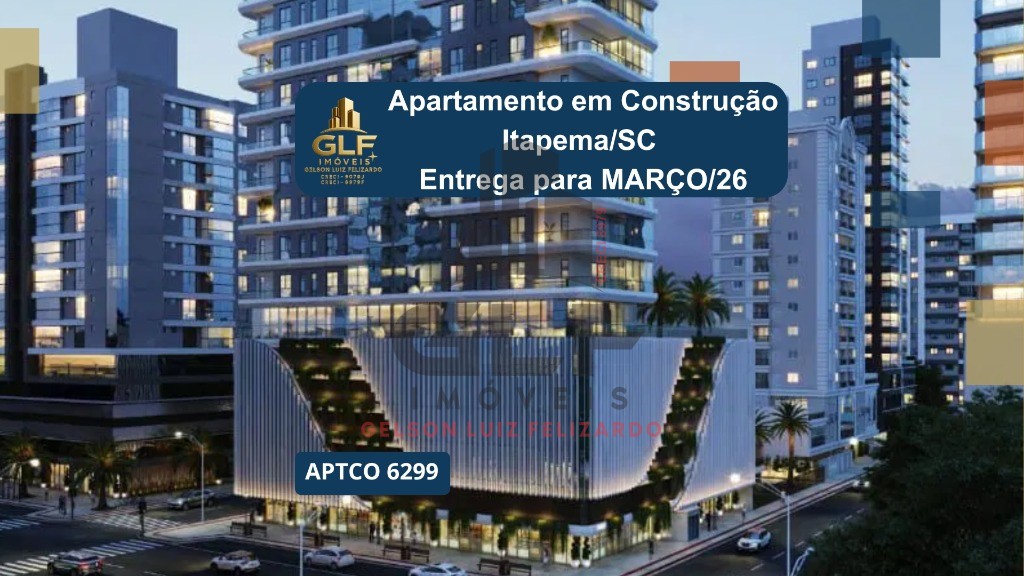Apartamento em Cosntrução na cidade de Itapema/SC, bairro Meia Praia, com 206m², 4 suítes e 3 vagas de garagem. Localização privilegiada a 400m do mar