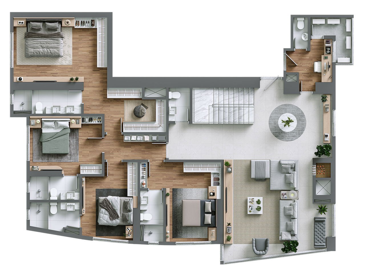 Apartamento em Construção em Balneário Camboriú, com 197,13m² área privativa, bem localizado