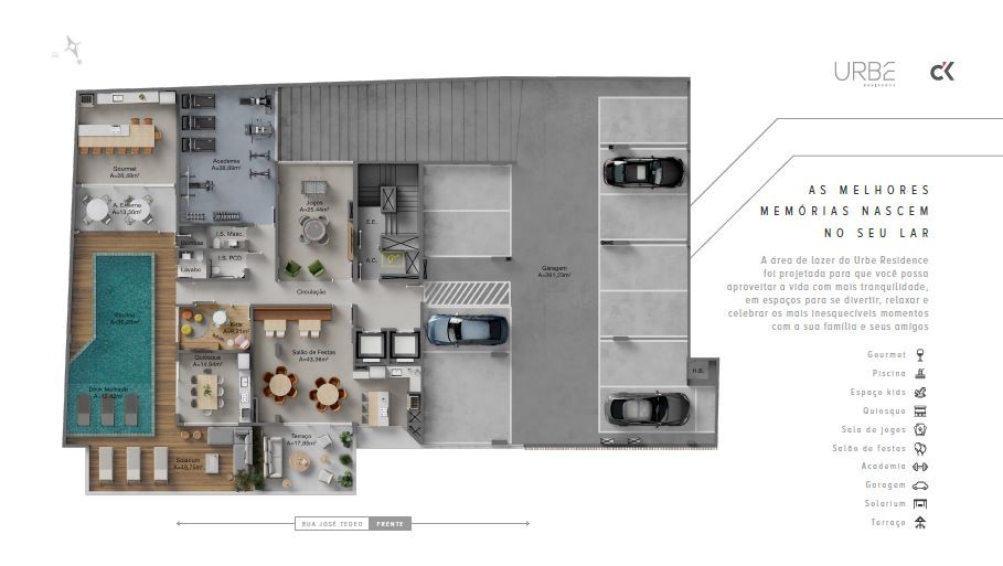 Apartamento em construção em itajaí/sc com 68,04m² área priv
