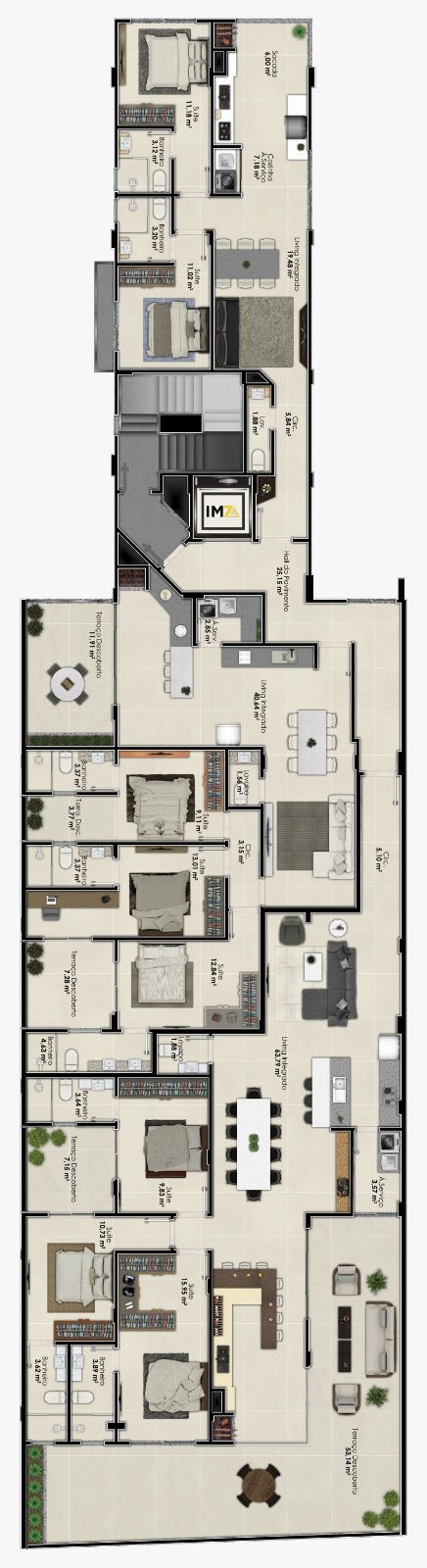Apartamento em Construção em Porto Belo/SC com 135m² área privativa sendo 3 suítes, 2 vagas de garagem