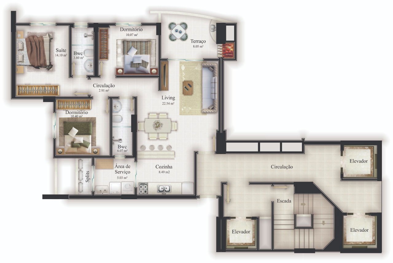 Apartamento Pronto em Itajaí/SC, com 123,28m² área privativa, não perca essa oportunidade