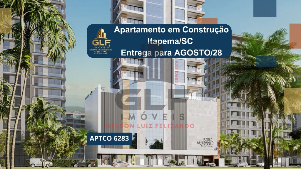 Apartamento em Construção na cidade de Itapema/SC, bairro Meia Praia, 180m² de área total, 3 suítes e 2 vagas de garagem. Ótima localização a 435m do