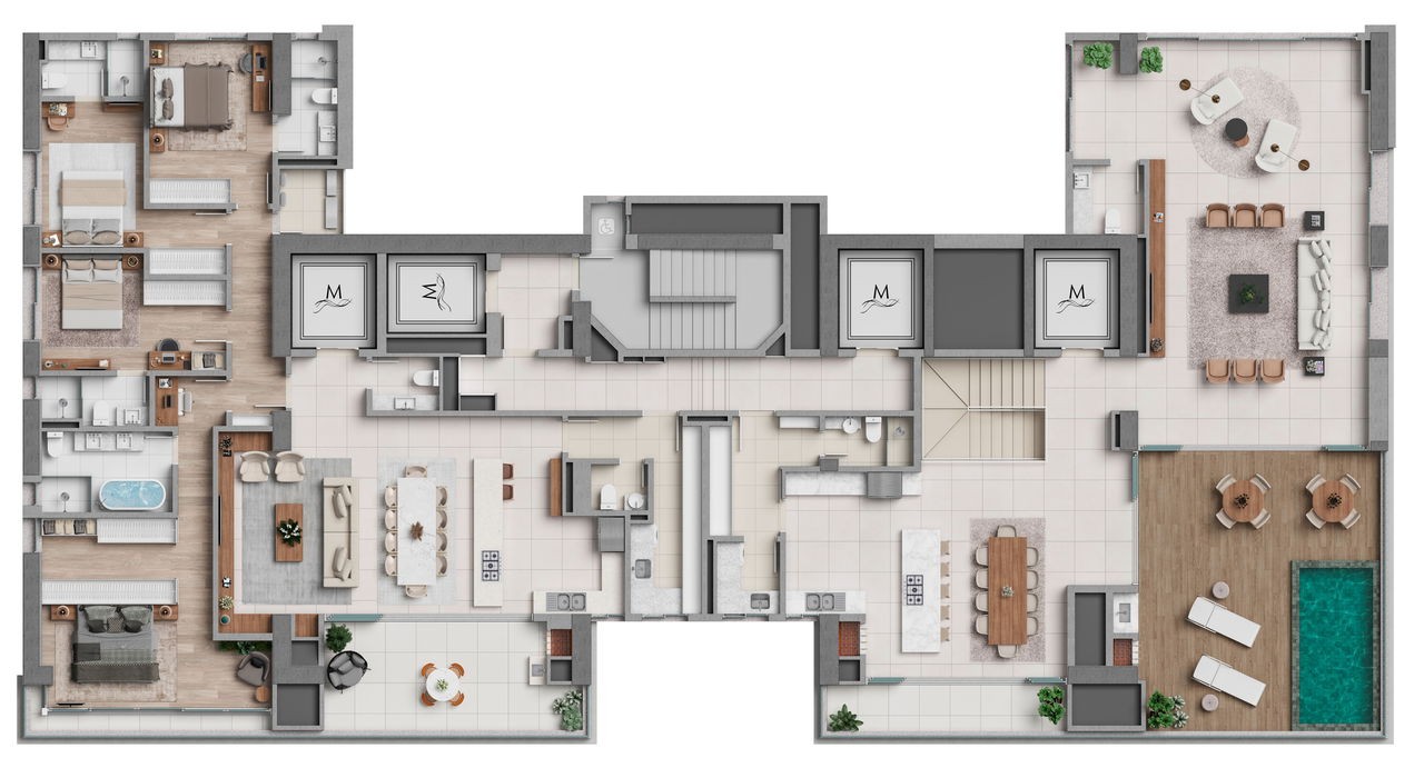 Apartamento de Luxo em Construção à Venda no Centro de Balneário Camboriú-SC: 4 Quartos, 4 Suítes, 5 Banheiros, 3 Vagas de Garagem, 171,66 m² de Área.