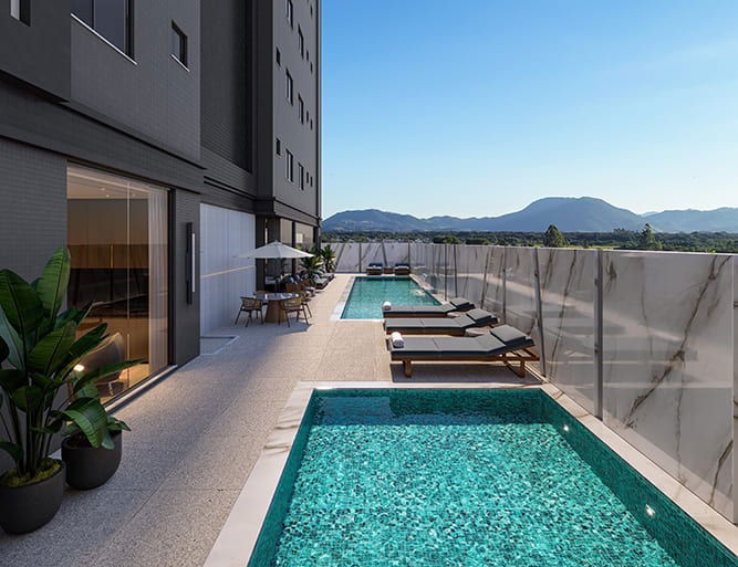 Apartamento em Construção em Itapema/SC no bairro Meia Praia, 4 Suítes e 3 Vagas de garagem, com Lazer Completo, a 400m do mar. Bem Localizado.