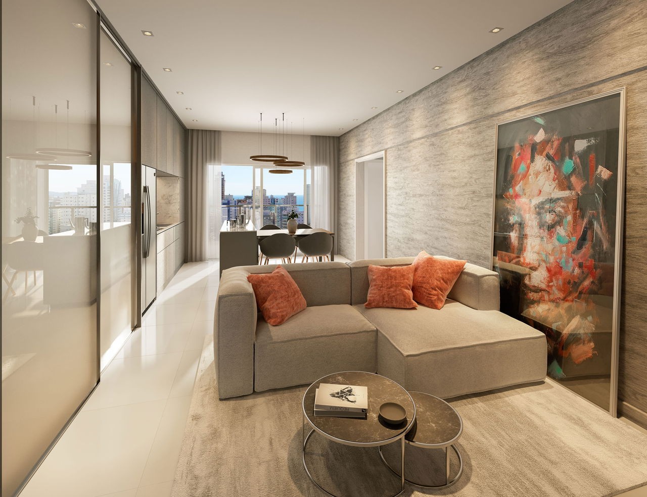 Apartamento em Construção em Itapema/SC com 70m² área privativa sendo 2 dormitórios e 1 suíte, área de lazer completa